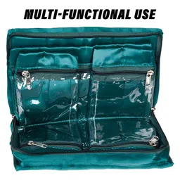 Kuber Industries Blue & Green 3 Pieces Self Design Reusable Jewellery Organisers image 4