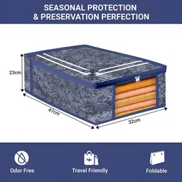 Kuber Industries Navy Blue 9 Pieces Printed Drawer Organiser image 5