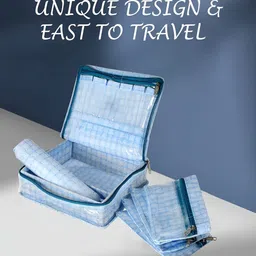 Kuber Industries Blue & White 2 Pieces Geometric Printed Regular Jewellery Organisers image 2