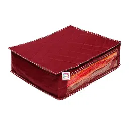 atorakushon Maroon Solid Saree Organiser image 2