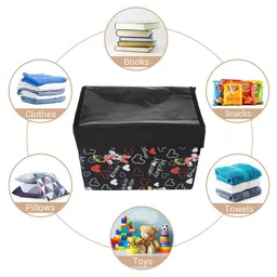 Kuber Industries Black & Red 2Pcs Disney Minnie Print Storage Organiser With Lid & Handle image 4