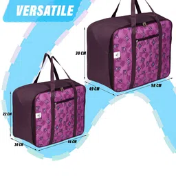 Kuber Industries Purple 2 Pieces Printed Reusable Multi-Utility Organisers image 5