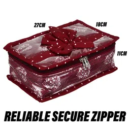 Kuber Industries Maroon & White Printed Jewellery Organisers image 5