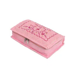 Kuber Industries Set Of 4 Pink  Embroidered Jewellery Organisers image 5