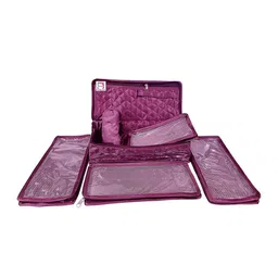 atorakushon Purple Solid Set Of 2 Jewellery Oraganizer with 5 Pocket  Pouches image 4