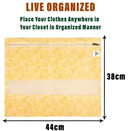 Kuber Industries Brown & Yellow 20 Pieces Reusable Saree Organisers image 2