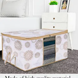 Kuber Industries White & Gold Toned 6 Pieces Printed Multi Utility Organisers image 2