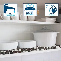 Dakshya Industries Grey & Black Printed Water Resistant Shelf Liner Organiser image 5