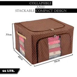 Kuber Industries Brown & White 3 Pieces Printed Multi-Utility Organisers image 3