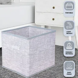 Kuber Industries Grey 6 Pieces Foldable Square Toy-Clothes Organisers image 3