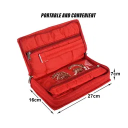 Kuber Industries Red Jewellery Kit With Bangle Roll image 2