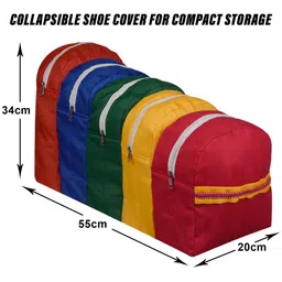 Kuber Industries Red & Blue 5 Layer Hanging Foldable Shoe Organizer image 5