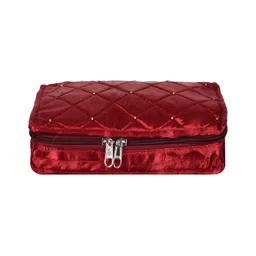 Kuber Industries Maroon & Blue 3 Pieces Self Design Reusable Jewellery Organisers image 2