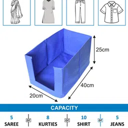 Kuber Industries Blue 2 Pieces Multi-Utility Storage Box image 2