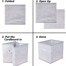 Kuber Industries Grey 6 Pieces Foldable Square Toy-Clothes Organisers image 5