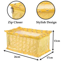 Kuber Industries Yellow 2 Pieces Gota Checked Jewellery Kit image 2