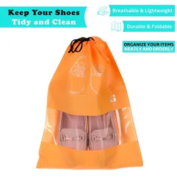 Kuber Industries 12 Pcs Non-Woven Shoe Cover Bags with Transparent Window image 5