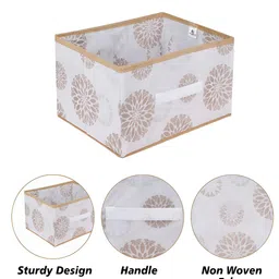 Kuber Industries White & Beige 4 Pcs Printed Multi-Utility Organisers image 2