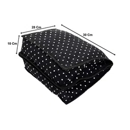 Kuber Industries Black Set Of 2 Polka Dot Printed Cotton Foldable Organisers image 3