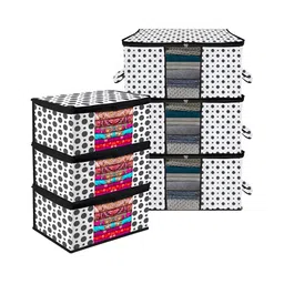 Kuber Industries Black & White 6 Pieces Regular Drawer Organisers image 4