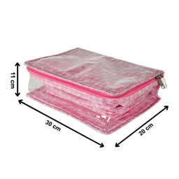 Kuber Industries Set Of 2 Pink & White Printed Jewellery Organisers image 4