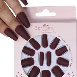 BEROMT 12 Pcs Long-Lasting Reusable Lightweight Salon Finish Press on Nail Tips-542 image 1