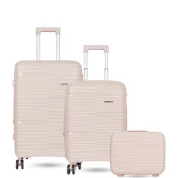 Polo Class Unisex Set Of 3 Textured Trolley Bag Set & Vanity Bag image 1