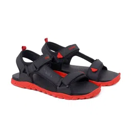 ASIAN Men Black Textured Synthetic Leather Sports Sandals-picture-10