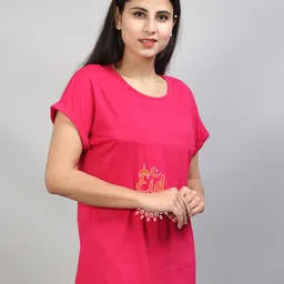 SillyBoom Typography Printed Round Neck Cotton Regular Maternity T-shirt image 2