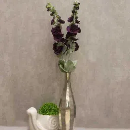 casacraft from pepperfry Stunning Artificial Purple Hollyhock Flower (Purple)-picture-27