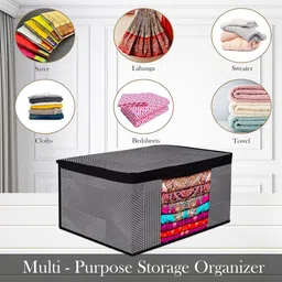 Kuber Industries Grey & Black 6 Pieces Printed Saree Organizers image 5