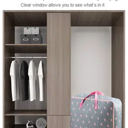 HOUSE OF QUIRK Grey Printed Oversized Handy Storage Blanket Storage Bag image 2