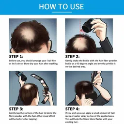 myn Professional Hair Fibers for Thinning Hair, Hair Thickener Easy to Use Gentle Plant Formula Hypoallergenic Natural Look-Effect in 5 Seconds Lasts All Day Hair Building Fibers for Men & Women (Black) image 3