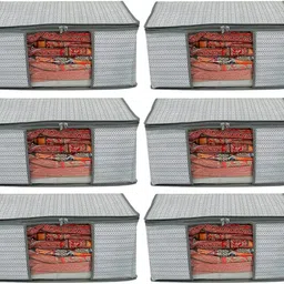 Soflin Storage Cover Large Saree Cover/ Garment Cove /Storage Bag Pack of 6 Cotton Laundry Bag-picture-14