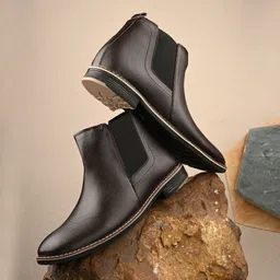 Premium Material Chelsea Solid|Comfortable Fit |Slip-on Boots For Men-image-17