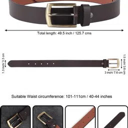provogue Men Casual Brown Genuine Leather Belt image 3