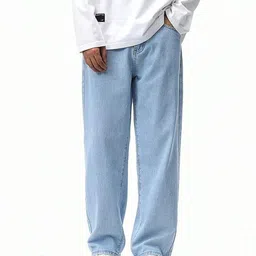 shinik Men Loose Fit Mid Rise Light Blue Jeans-picture-19
