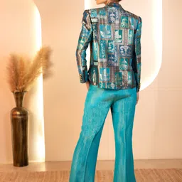 the behruz theory Women Solid Double Breasted Party Blazer image 2