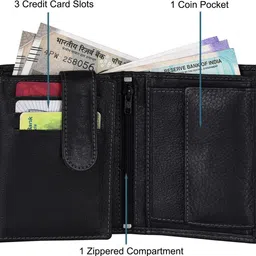 urban forest Men Black Genuine Leather Wallet - Regular Size image 3