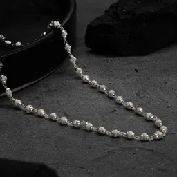 japam Silver Plated Tulsi Mala | Sacred Prayer Beads for Men & Women Silver Plated Silver Chain-picture-10