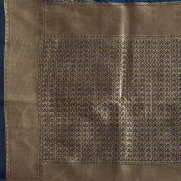 Om Shantam Sarees Navy Blue & Golden Woven Design Kanjeevaram Saree image 4