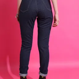 tokyo talkies Women Skinny Mid Rise Dark Blue Jeans image 2