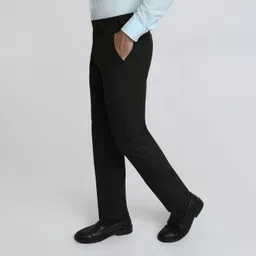park avenue Men Regular Fit Black Cotton Blend Trousers image 4