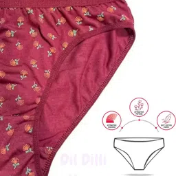dil dilli Pack of 3 Women Hipster Multicolor Panty image 3