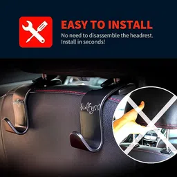 Bulfyss Car Backseat Headrest Hook/Hanger Universal Durable Organiser Car Side Seat Catcher image 4