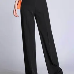 broadstar Women Loose Fit Black Lycra Blend Trousers-picture-27
