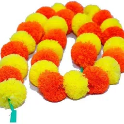 ecofriendly Yellow orange mix Marigold(Pack of 10)Artificial flower for Home Decoration Multicolor Marigold Artificial Flower image 3