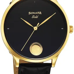 sonata Gold Analog Watch - For Men 7153YL01|7153YL01|7153YL01 image 1