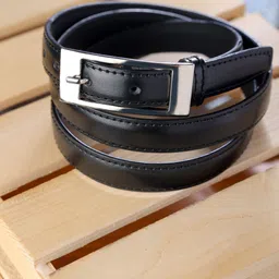 Women Casual, Party, Formal, Party Black Genuine Leather Belt-image-2