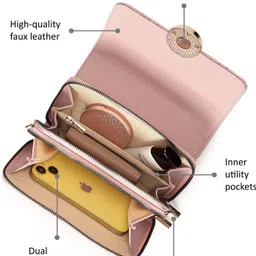 fastrack Pink Women Sling Bag Quilted image 3